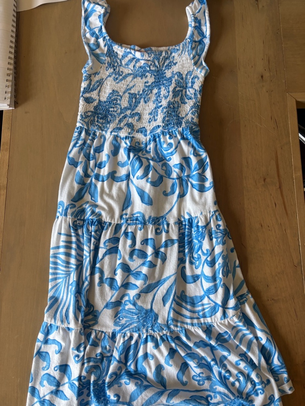 Lily Pulitzer Child Medium Blue and White Smocked Sundress